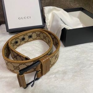 Authentic Gucci GG Leather Belt